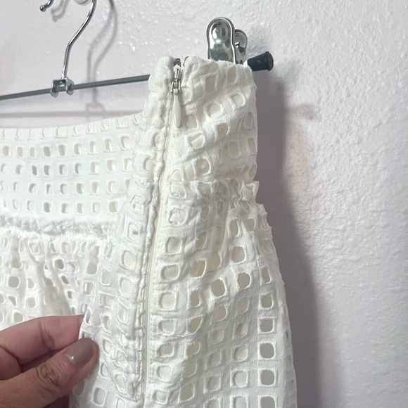 Ann Taylor White eyelet A-Line Skirt 10 - Picture 4 of 6
